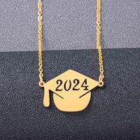 304 Stainless Steel Preppy Style Classic Style Hollow Out Doctoral Cap Pendant Necklace main image 2