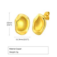 1 Pair IG Style Geometric Copper Alloy 18K Gold Plated Ear Studs main image 2