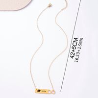 304 Stainless Steel Preppy Style Simple Style Doctoral Cap Number Pendant Necklace main image 5