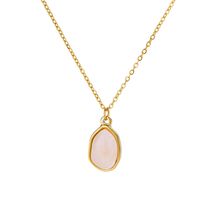 304 Stainless Steel 18K Gold Plated Casual Plating Inlay Solid Color Natural Stone Pendant Necklace main image 5
