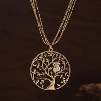 Vintage Style Simple Style Solid Color Zinc Alloy Plating Inlay Rhinestones 18K Gold Plated Silver Plated Women's Pendant Necklace main image 2
