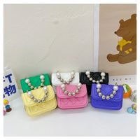 Girl'S Small Pu Leather Solid Color Classic Style Square Flip Cover Handbag main image 9