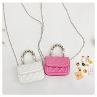 Girl'S Small Pu Leather Solid Color Classic Style Square Flip Cover Handbag main image 8
