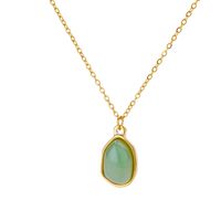 304 Stainless Steel 18K Gold Plated Casual Plating Inlay Solid Color Natural Stone Pendant Necklace sku image 3