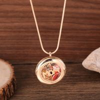 Copper 18K Gold Plated MAMA Plating Hollow Out Inlay Letter Zircon Pendant Necklace main image 1