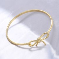 Copper Casual Elegant Simple Style Bow Knot Bangle sku image 3