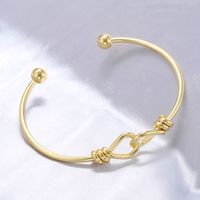 Copper Casual Elegant Simple Style Bow Knot Bangle sku image 1