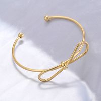Copper Casual Elegant Simple Style Bow Knot Bangle sku image 6