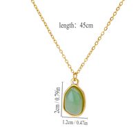 304 Stainless Steel 18K Gold Plated Casual Plating Inlay Solid Color Natural Stone Pendant Necklace main image 2