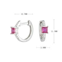 1 Pair Elegant Square Sterling Silver Plating Inlay Zircon White Gold Plated Gold Plated Earrings sku image 1