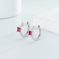 1 Pair Elegant Square Sterling Silver Plating Inlay Zircon White Gold Plated Gold Plated Earrings main image 7