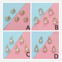 5 Pieces Diameter 3mm Hole Under 1mm Titanium Alloy Pearl Zircon Animal Water Droplets Heart Shape Polished Pendant main image 1