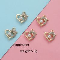 5 Pieces Diameter 3mm Hole Under 1mm Titanium Alloy Pearl Zircon Animal Water Droplets Heart Shape Polished Pendant main image 2