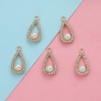 5 Pieces Diameter 3mm Hole Under 1mm Titanium Alloy Pearl Zircon Animal Water Droplets Heart Shape Polished Pendant main image 4