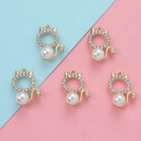 5 Pieces Diameter 3mm Hole Under 1mm Titanium Alloy Pearl Zircon Animal Water Droplets Heart Shape Polished Pendant sku image 2
