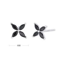 1 Pair Simple Style Flower Plating Inlay Sterling Silver Zircon White Gold Plated Ear Studs sku image 13