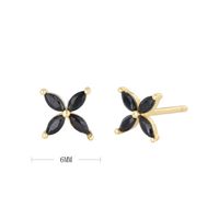 1 Pair Simple Style Flower Plating Inlay Sterling Silver Zircon White Gold Plated Ear Studs sku image 14