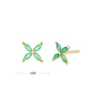 1 Pair Simple Style Flower Plating Inlay Sterling Silver Zircon White Gold Plated Ear Studs sku image 17
