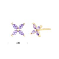 1 Pair Simple Style Flower Plating Inlay Sterling Silver Zircon White Gold Plated Ear Studs sku image 10