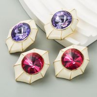 1 Pair Casual Modern Style Classic Style Geometric Inlay Alloy Glass Ear Studs main image 1
