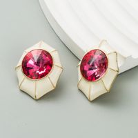 1 Pair Casual Modern Style Classic Style Geometric Inlay Alloy Glass Ear Studs main image 4