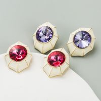 1 Pair Casual Modern Style Classic Style Geometric Inlay Alloy Glass Ear Studs main image 3
