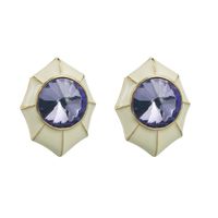 1 Pair Casual Modern Style Classic Style Geometric Inlay Alloy Glass Ear Studs sku image 2