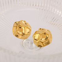 1 Pair IG Style Elegant Round Solid Color Asymmetrical 304 Stainless Steel 18K Gold Plated Ear Studs main image 4