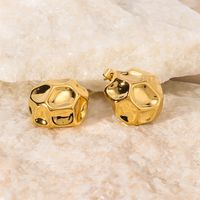 1 Pair IG Style Elegant Round Solid Color Asymmetrical 304 Stainless Steel 18K Gold Plated Ear Studs main image 3