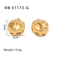1 Pair IG Style Elegant Round Solid Color Asymmetrical 304 Stainless Steel 18K Gold Plated Ear Studs main image 2