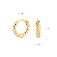 1 Pair Simple Style Solid Color Plating Sterling Silver Gold Plated Earrings sku image 2