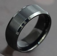 Hip-Hop Retro Solid Color Tungsten Steel Men's Rings main image 2