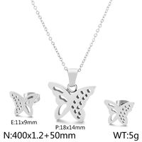 Titan Stahl 18 Karat Vergoldet Elegant Einfacher Stil Schmetterling Bogenknoten Armbänder Ohrringe Halskette sku image 3
