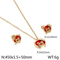 Titanium Steel 18K Gold Plated Elegant Simple Style Butterfly Bow Knot Bracelets Earrings Necklace sku image 23
