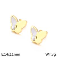 Titanium Steel 18K Gold Plated Elegant Simple Style Butterfly Bow Knot Bracelets Earrings Necklace sku image 4
