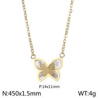Titanium Steel 18K Gold Plated Elegant Simple Style Butterfly Bow Knot Bracelets Earrings Necklace sku image 19