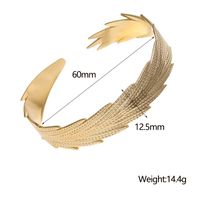 IG Style Modern Style Simple Style Feather 304 Stainless Steel 18K Gold Plated Bangle In Bulk main image 2