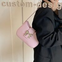 Women's Medium Pu Leather Solid Color Bow Knot Elegant Basic Square Zipper Underarm Bag main image 2