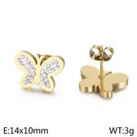 Titanium Steel 18K Gold Plated Elegant Simple Style Butterfly Bow Knot Bracelets Earrings Necklace sku image 12