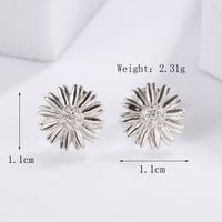 1 Pair Elegant Romantic Shiny Triangle Heart Shape Crown Inlay Carving Sterling Silver Zircon White Gold Plated Ear Studs sku image 7