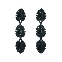 1 Pair Casual Modern Style Solid Color Inlay Alloy Rhinestones Glass Drop Earrings sku image 1