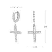 1 Pair Sweet Cross Plating Inlay Sterling Silver Zircon Gold Plated Earrings main image 4