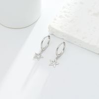 1 Pair Simple Style Classic Style Star Plating Sterling Silver Gold Plated Drop Earrings main image 10