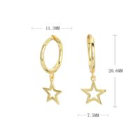 1 Pair Simple Style Classic Style Star Plating Sterling Silver Gold Plated Drop Earrings main image 7