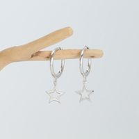 1 Pair Simple Style Classic Style Star Plating Sterling Silver Gold Plated Drop Earrings main image 4