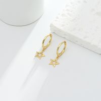1 Pair Simple Style Classic Style Star Plating Sterling Silver Gold Plated Drop Earrings main image 9
