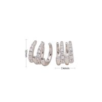 1 Pair Simple Style Classic Style Solid Color Inlay Sterling Silver Zircon Earrings main image 3