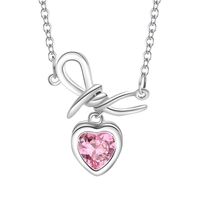 Sterling Silver Silver Plated IG Style Simple Style Inlay Heart Shape Knot Zircon Pendant Necklace main image 3