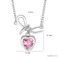 Sterling Silver Silver Plated IG Style Simple Style Inlay Heart Shape Knot Zircon Pendant Necklace main image 2