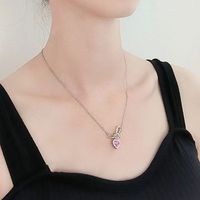Sterling Silver Silver Plated IG Style Simple Style Inlay Heart Shape Knot Zircon Pendant Necklace main image 1